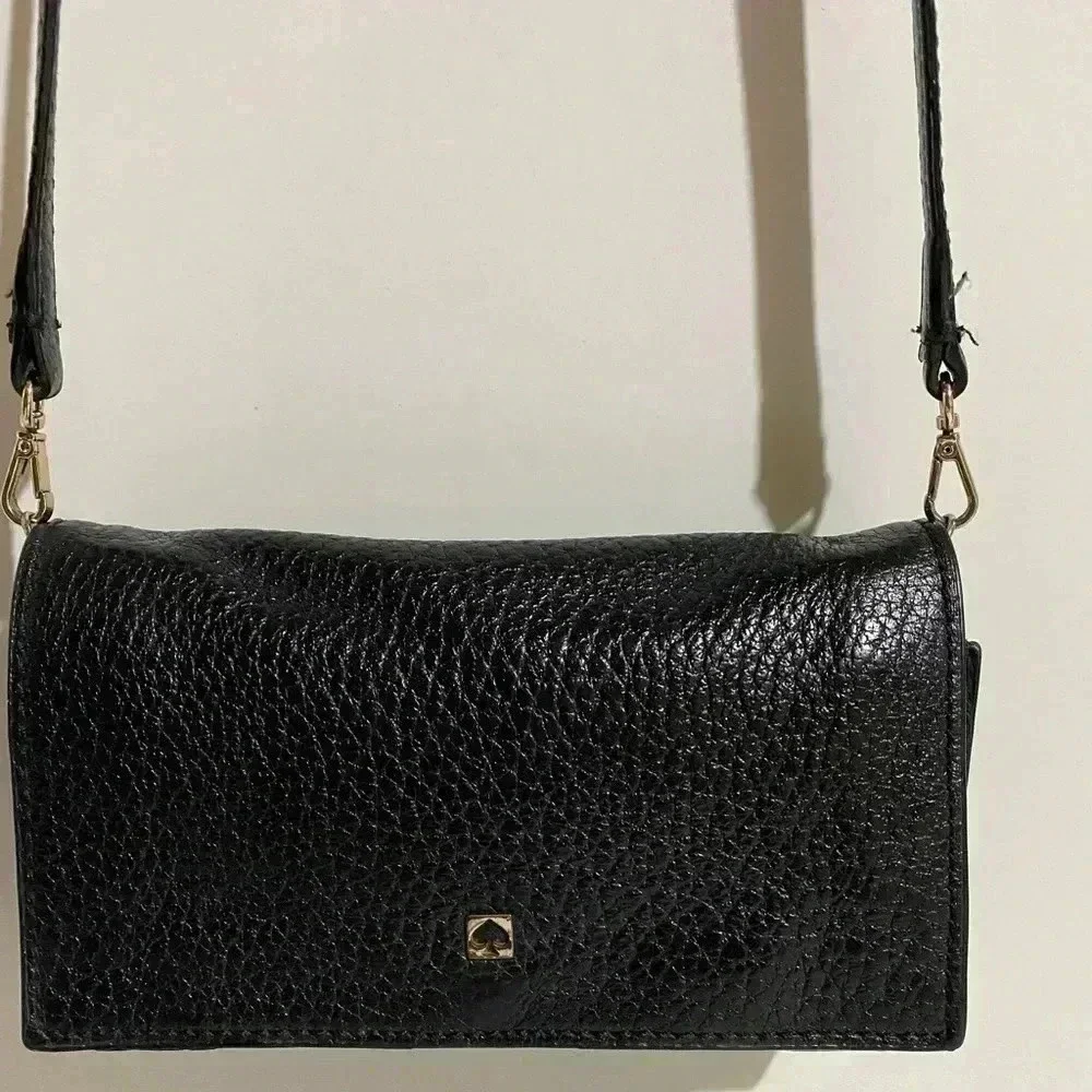 Kate spade Black pebbled leather crossbody handbag